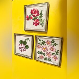 Set of Three Floral Coasters